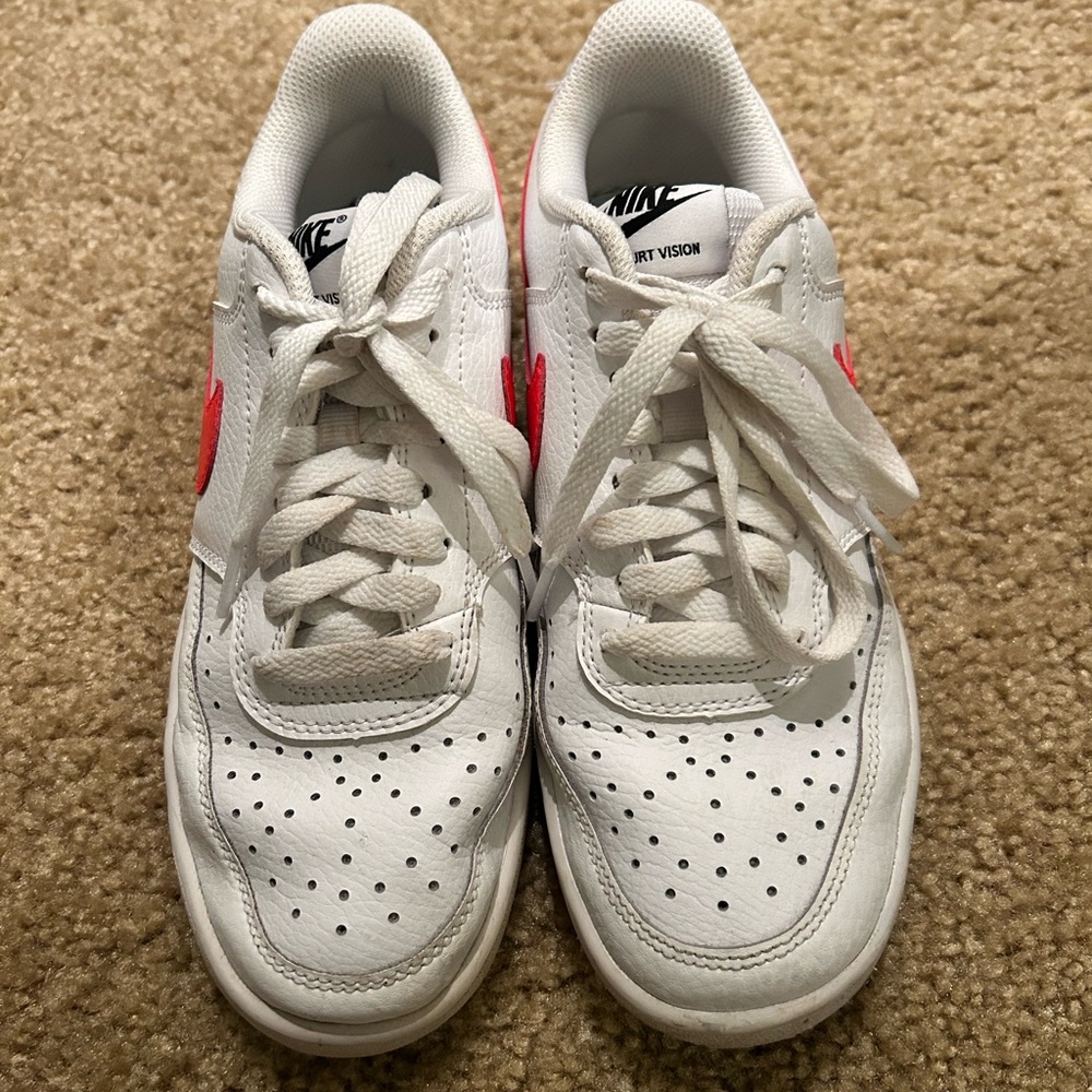 Nike White Sneakers with Pink Highlights